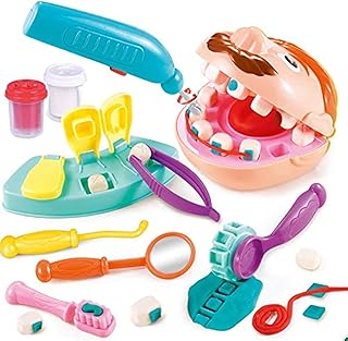 Kids Little Dentist Play Dough Set Toy Doctor Drill and Fill Playset Playdough Toy Set