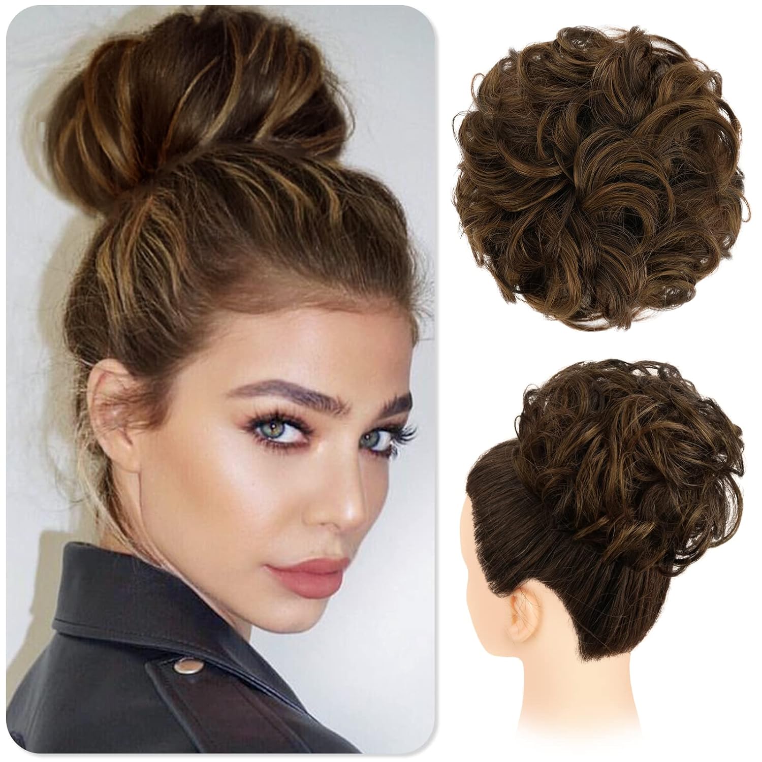 DAIFEER Messy Bun Hair Piece 100 Human Hair Buns Hair