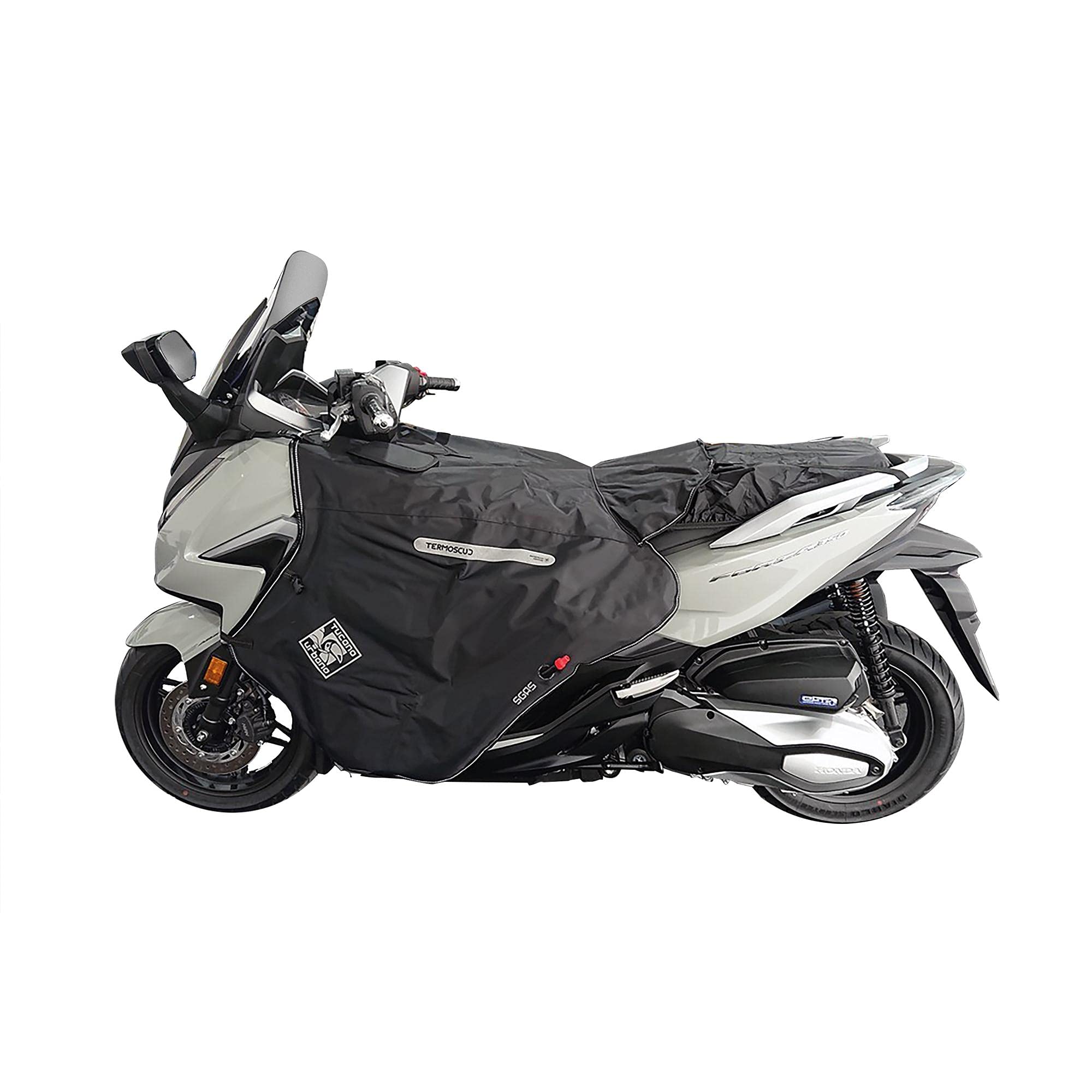 Tucano Urbano Termoscud R220X Scooter Footmuff for Honda Forza. The Original Scooter Thermoshield, Patent Anti Flapping S.G.A.S. Triple Layer Hydroscud Watertight, Thermal, CE Certified