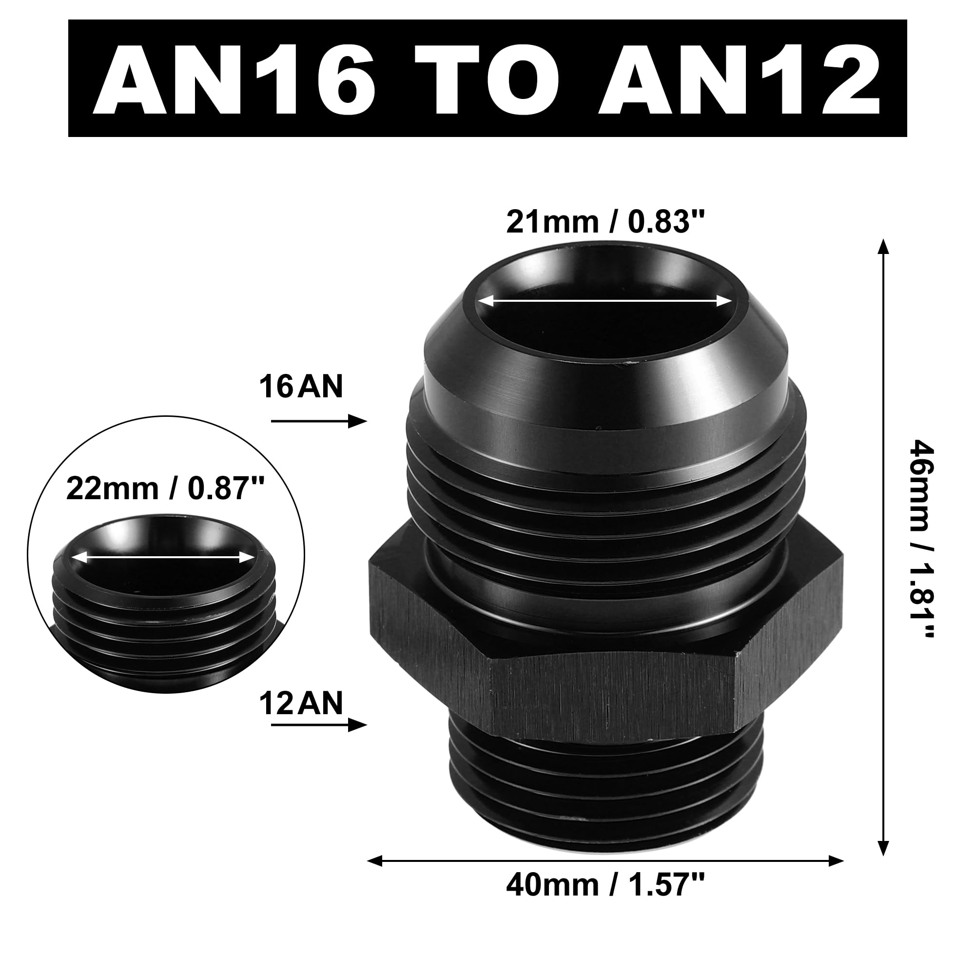 Fuel Pump Rail Fitting Podavelle -12AN To -16AN ORB Adapter Fitting