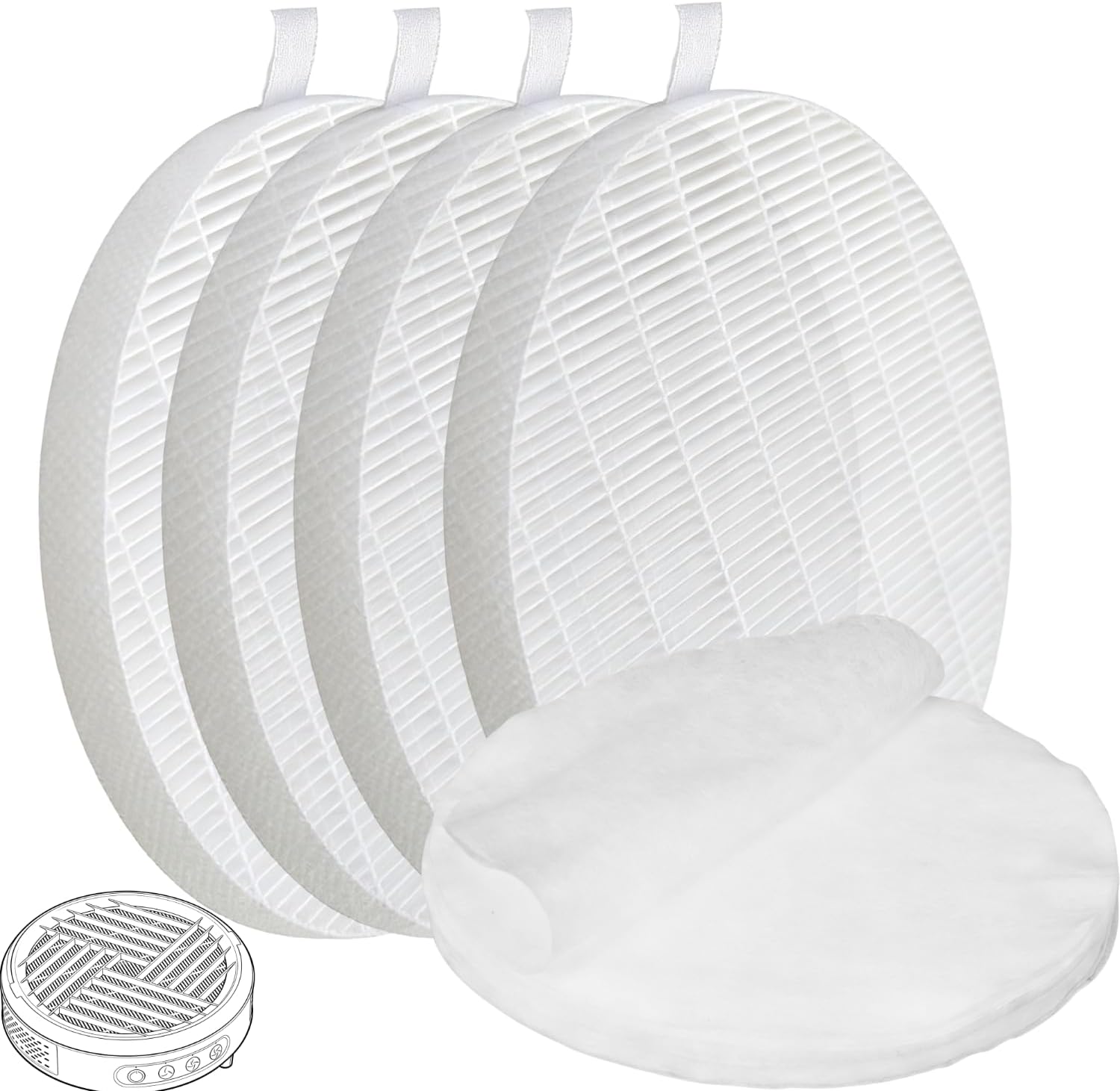 4+40 Nail Dust Collector Filter Replacement Kit – Compatible with Melody Susie HPro & SProR, 4 HEPA Filters + 40 Washable Pre-Filters, 99%+ Fine Dust Filtration