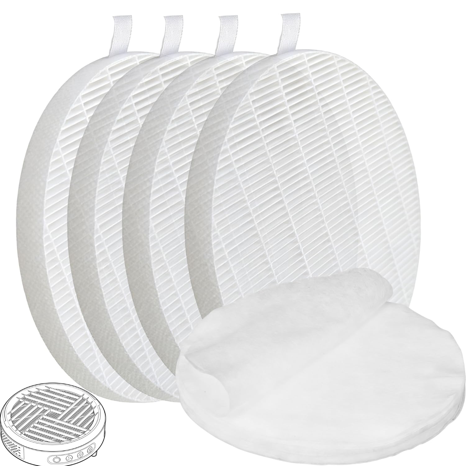 4+40 Nail Dust Collector Filter Replacement Kit – Compatible with Melody Susie HPro & SProR, 4 HEPA Filters + 40 Washable Pre-Filters, 99%+ Fine Dust