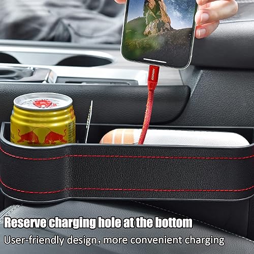 Miniatura 4 de Organizador de espacio para asiento de automóvil, caja de almacenamiento para asiento delantero con soporte para tazas, adecuado para colocar una