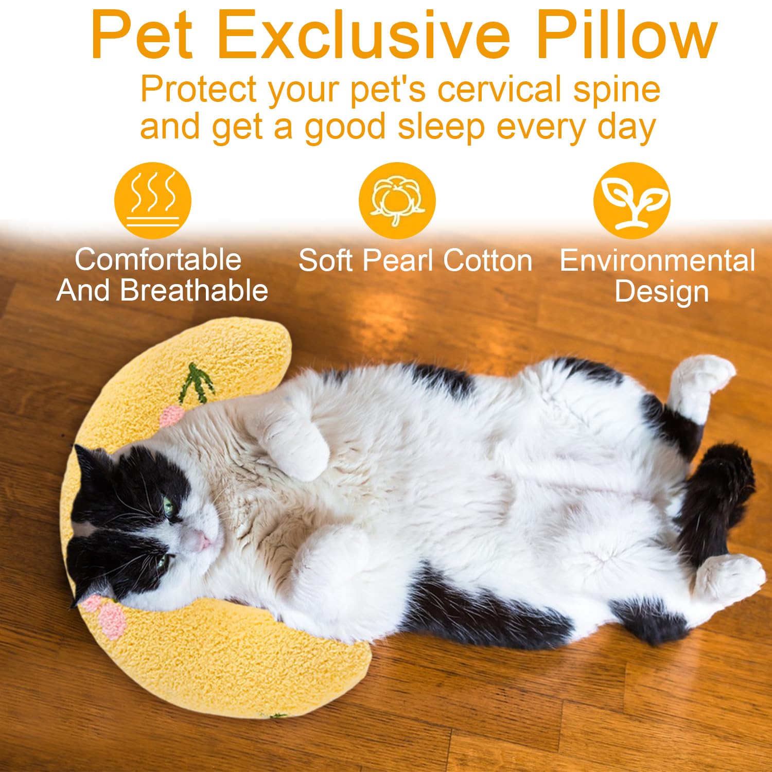 Oreillers pour Compagnie pour Chats, Oreiller pour Chat, Petit Oreiller D'accompagnement en Forme U, Oreiller Apaisant pour Chien, pour Dormir, se Reposer, Jouer