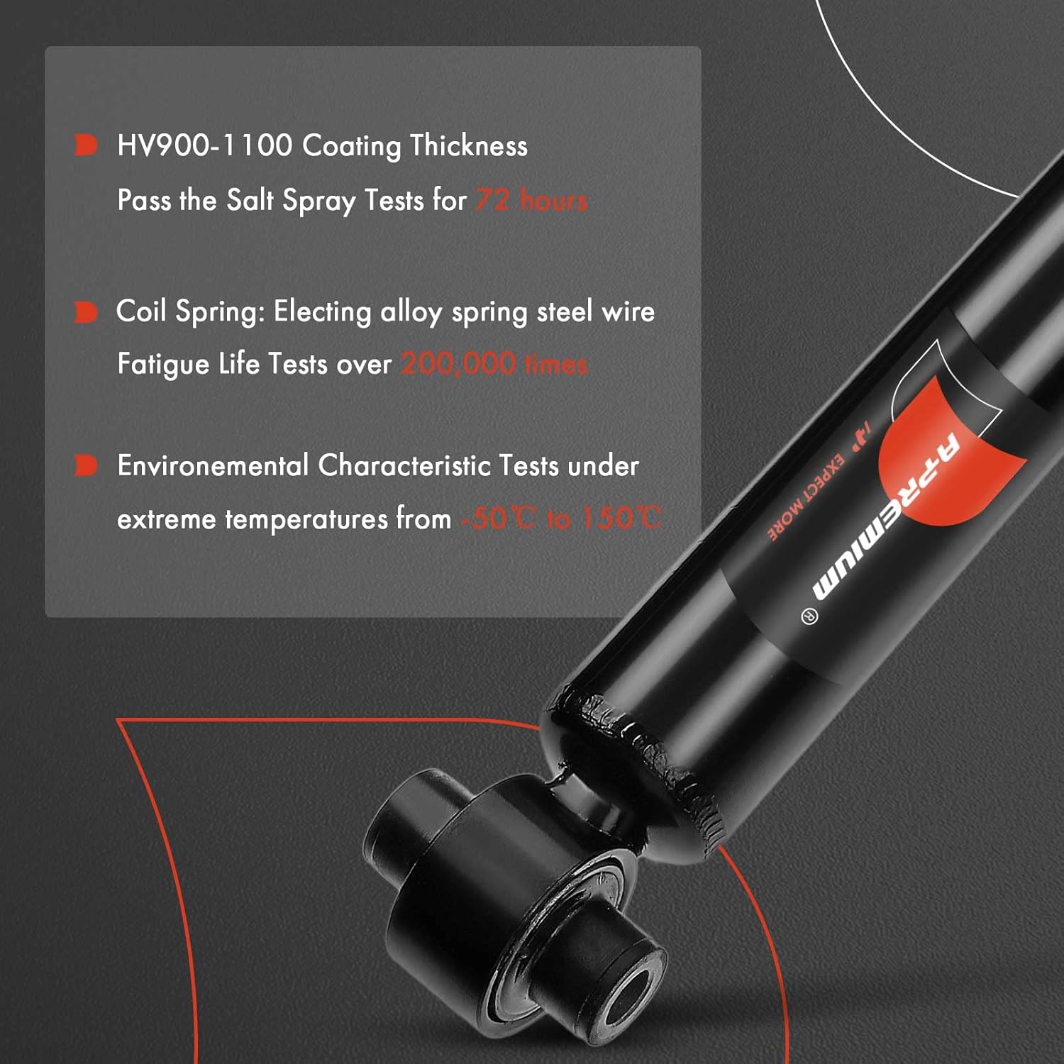 A-Premium Rear Pair (2) Shock Absorber Compatible with Scion tC 2011 2012 2013 2014 2015 2016, Driver and Passenger Side