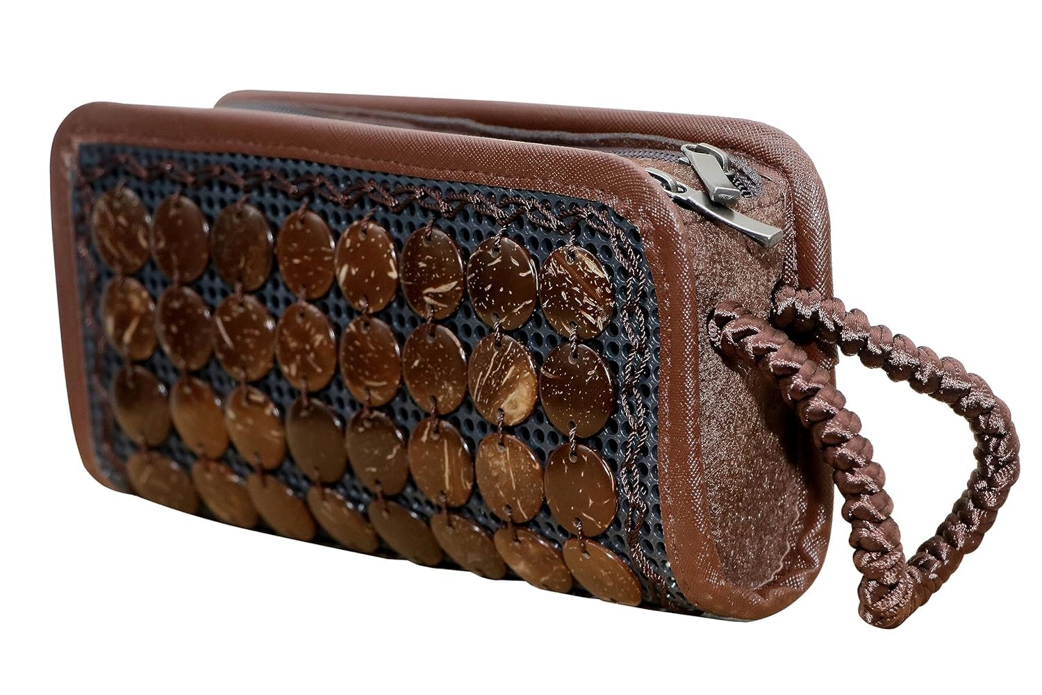 antlantic creatio Coconut Shell Beaded Clutch for Women/Girls Wristlet Strap Pouch | Handmade Wallet | Natural Style Purse (Multicolor) with Zip 20 cm lenght-picture-29
