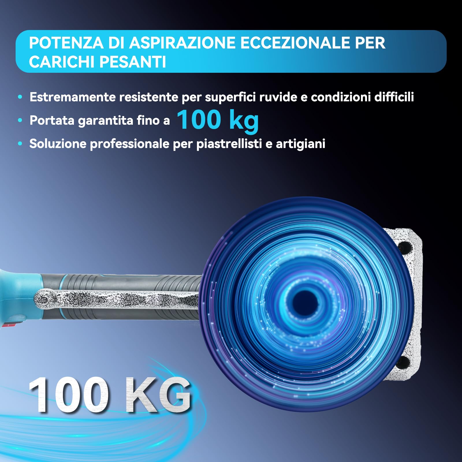 Vibratore professionale per piastrelle per sistema Makita da 18 V – 100 kg di forza adesiva, 13 cm di velocità, ideale per ceramica, pietra naturale e vetro (30 – 260 cm) – batteria non inclusa