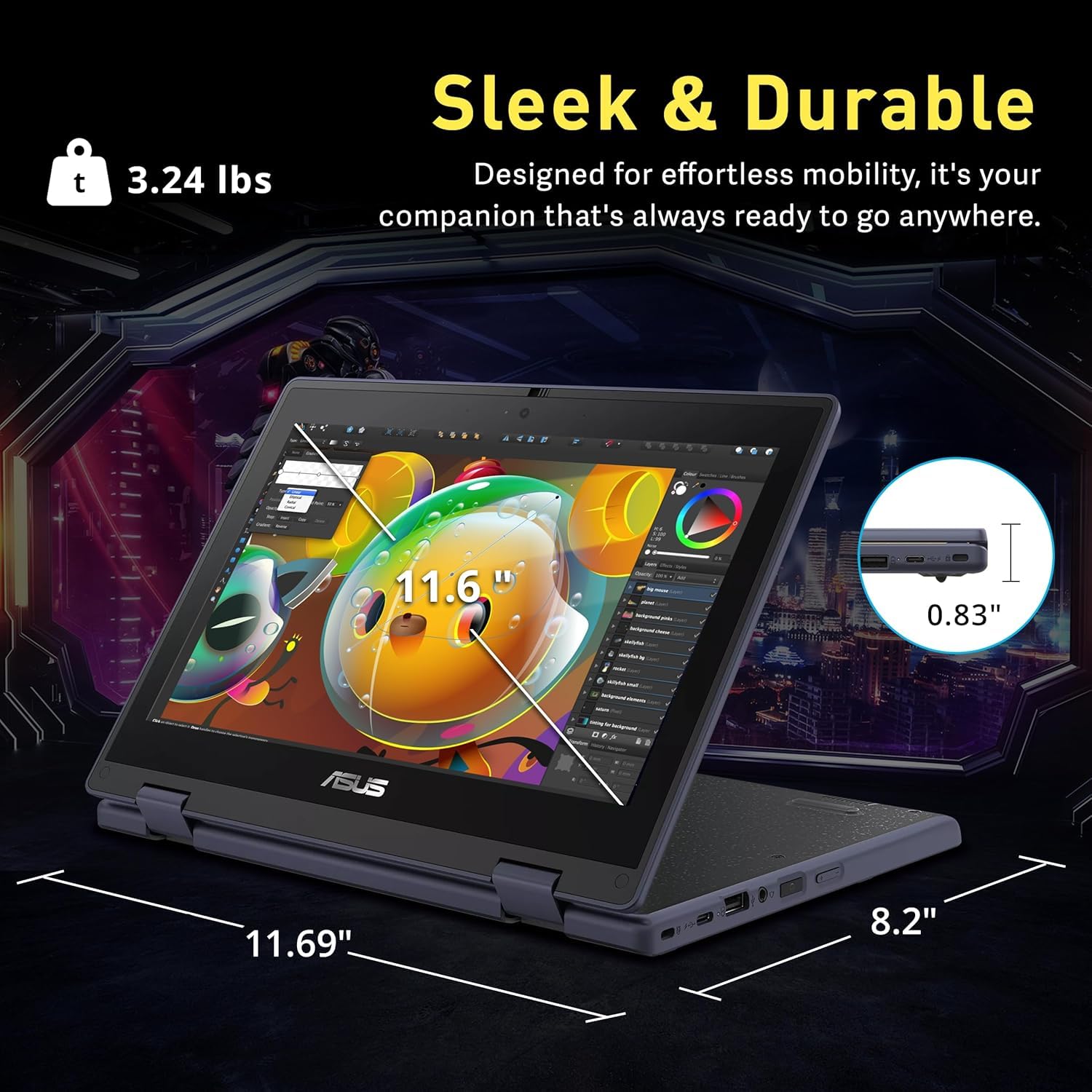 PC Portable ASUS BR1100FKA-BP0573RA 11.6" - Celeron N4500 - 4Go RAM - 128Go - Win11 - Reconditionné