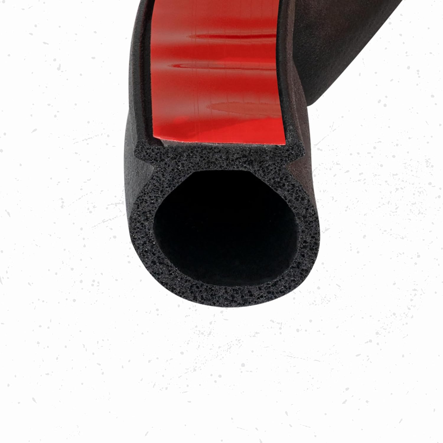 D-Shape Door Seal 0.59" Height X 0.47" Width, Weather Stripping Hollow Black (10 Feet)