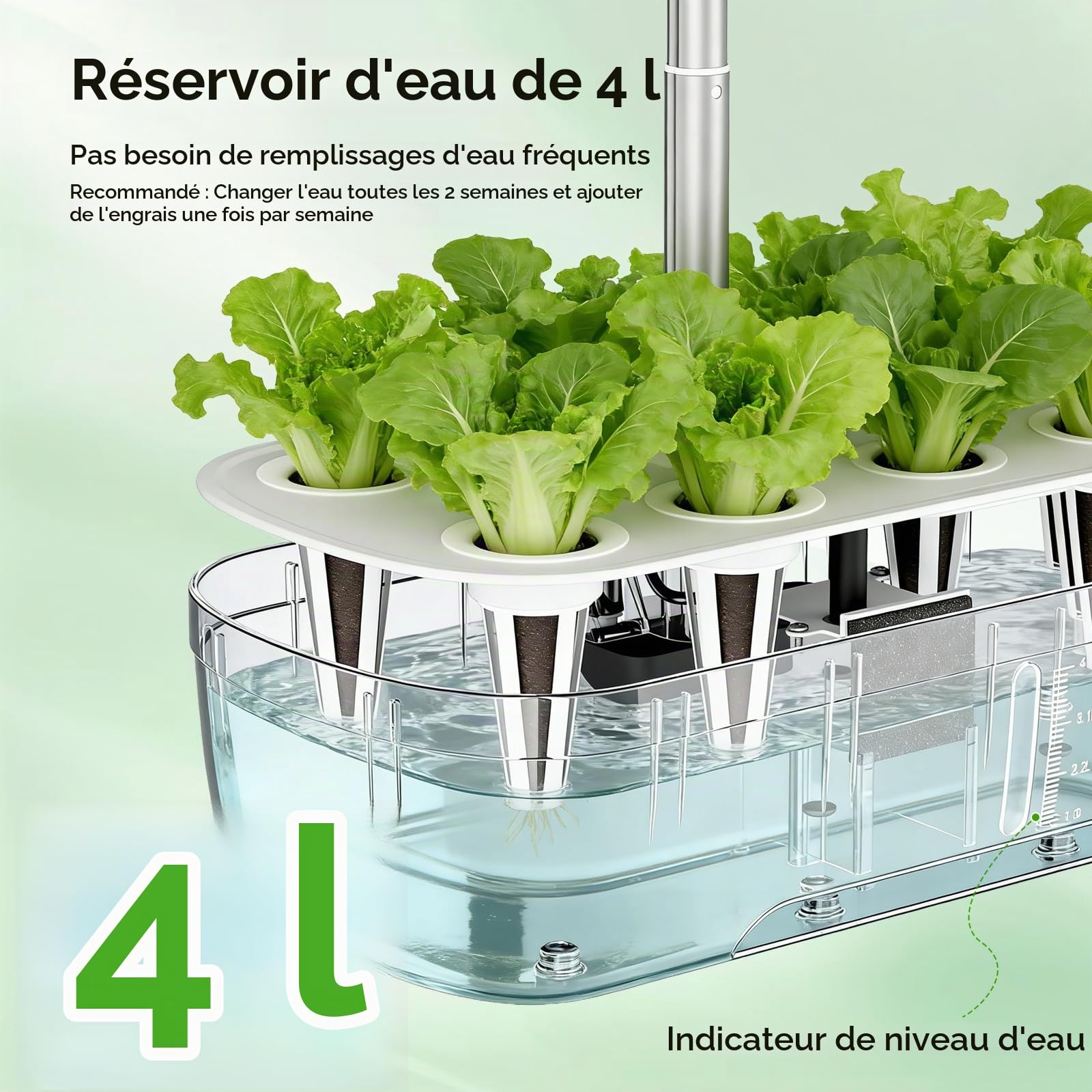 12 Pods Potager Interieur, Jardin D'herbes Hydroponique, Jardinière Intelligente avec Minuterie Automatique, Kit de Jardin D'herbes D'intérieur à réglable en Hauteur