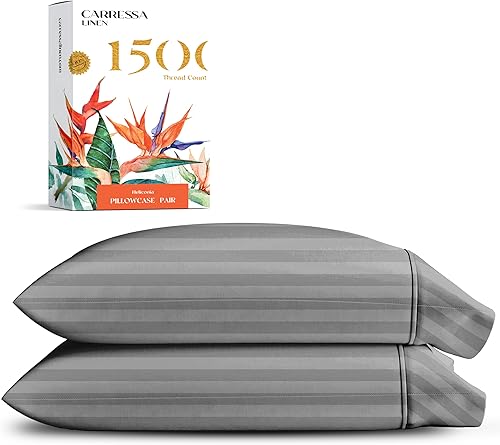 Miniatura 19 de Carressa Linen Juego de Sábanas de Algodón Egipcio 100% Tamaño King - Sábanas de Algodón Egipcio de Lujo de 1500 Hilos Tamaño King, Bolsillo