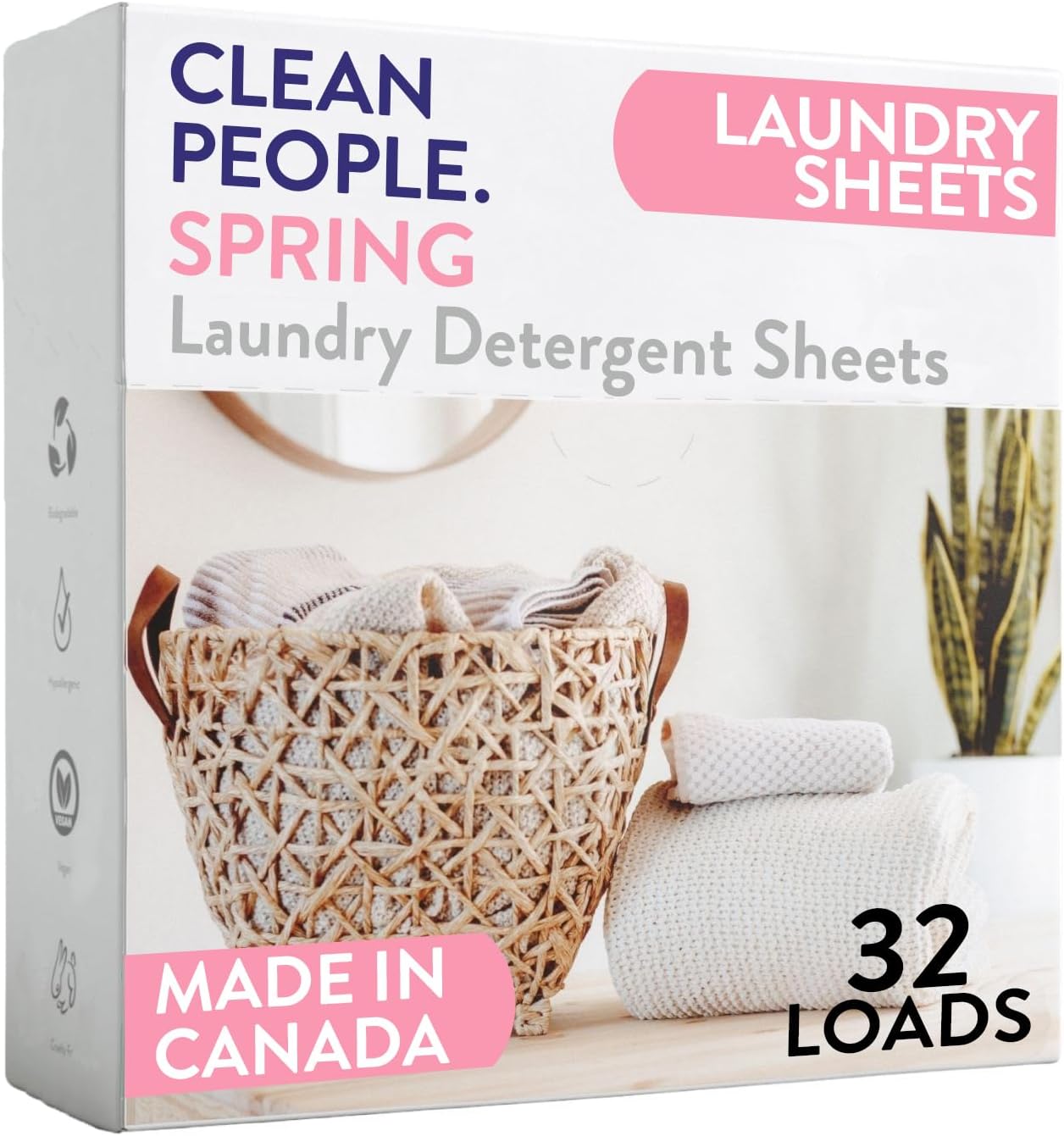 The Clean People Laundry Detergent Sheets - Laundry Soap - Ultra Concentrated, Recyclable Packaging, Stain Fighting - Spring, 32 Pack The Clean People Laundry Detergent Sheets - Laundry Soap - Ultra Concentrated, Recyclable Packaging, Stain Fighting - Spring, 32 Pack