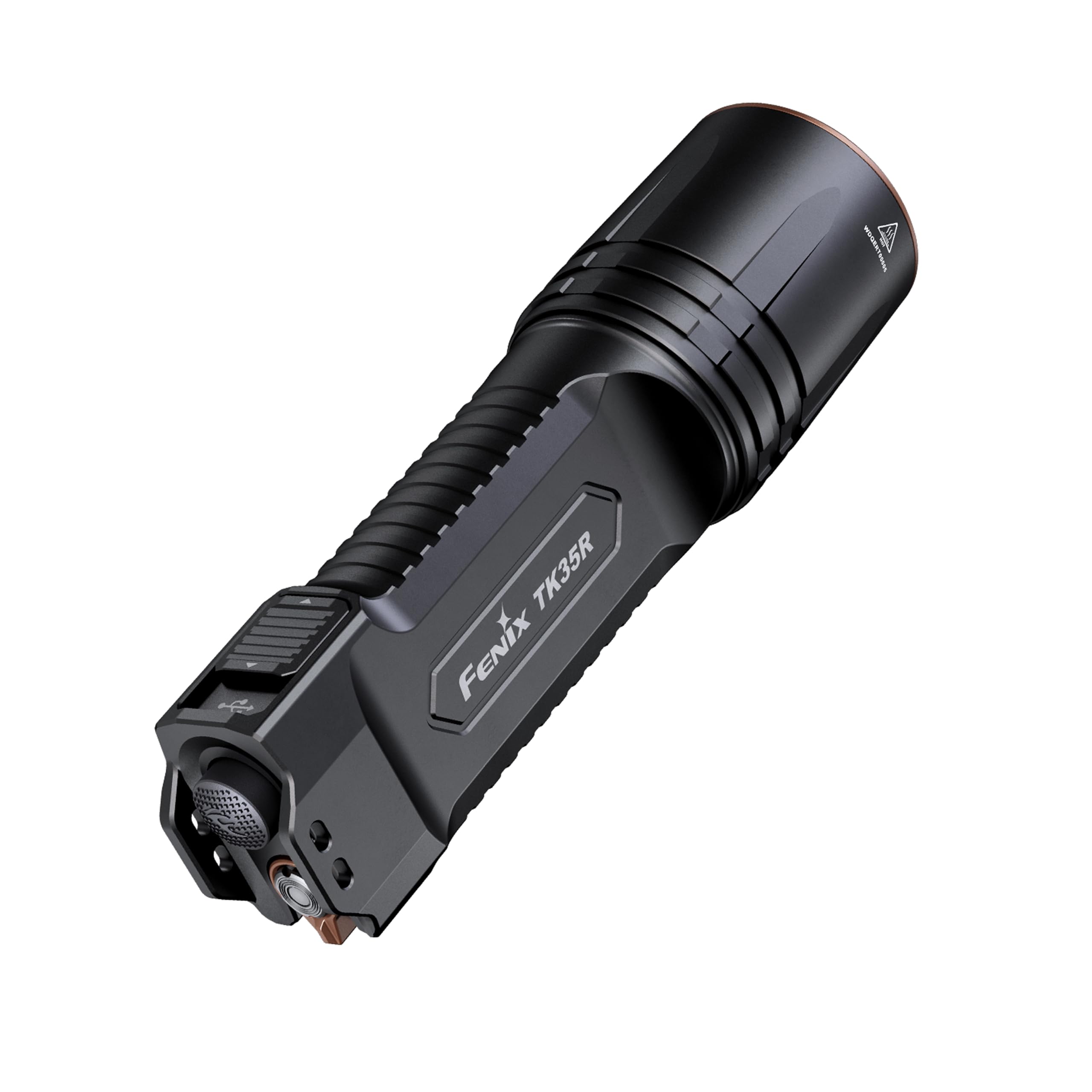 Fenix TK35R - Torcia ricaricabile per esterni e di sicurezza, 5800 lumen, 610 m, 105 ore massime, interruttore posteriore FlexiSensa, illuminazione UV a 2 livelli, copertura porta scorrevole, IP68