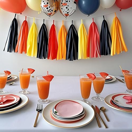 Miniatura 71 de Guirnalda de borlas brillantes de papel de seda, decoración de mesa, borlas para decoración de fiesta, suministros para bodas, cumpleaños, Negro