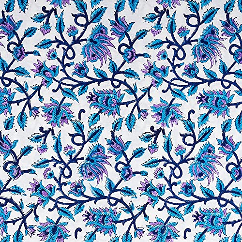 Abhooh Cotton Tablecloth, Handblock Print Rectangle Blue Table Cloth For Kitchen Dinning Tabletop Decoration Parties Weddings Thanksgiving Christmas (60 X 108 Inches) #TOP3