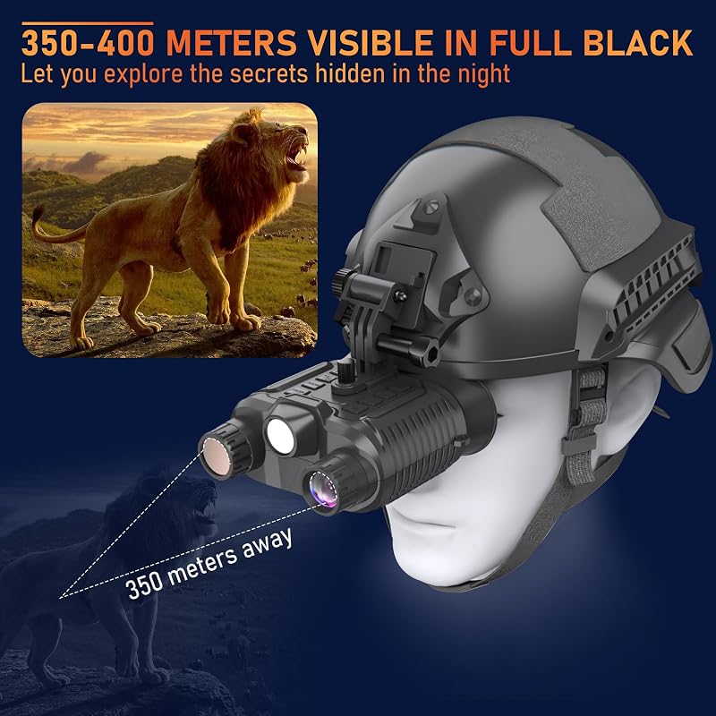QQJIN NV8161 éjjellátó fejpánttal 4K videó 36MP fotó, 7 fokozat IR, 300m, 8x digitális zoom, 32GB TF, fekete-szürke