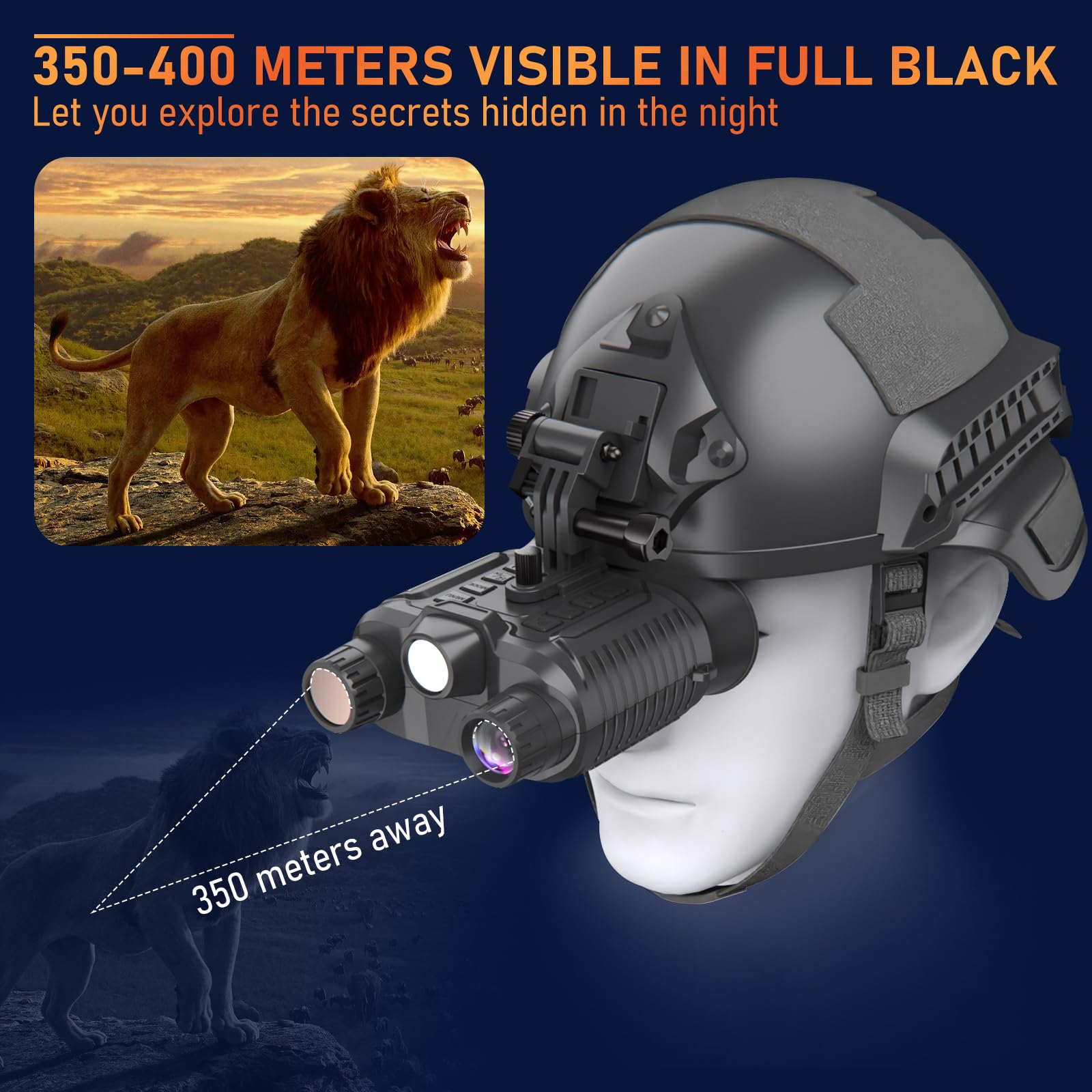 Militär Nachtsichtgerät 4K 36MP 7 Stufen Infrarot 300M 8X Digitaler Zoom mit 32GB TF Karte Nv8161