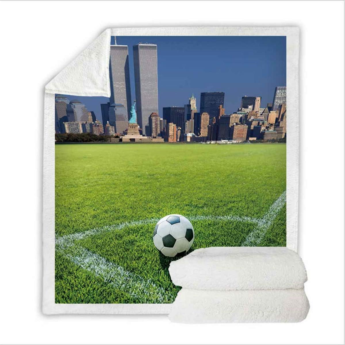 DANNI Football Lamb Blanket Girly Floral Bedspread Velvet Plush Soft Comfortable Aircraft Blanket Home Camping Cover Blanket (60x80inch,2)