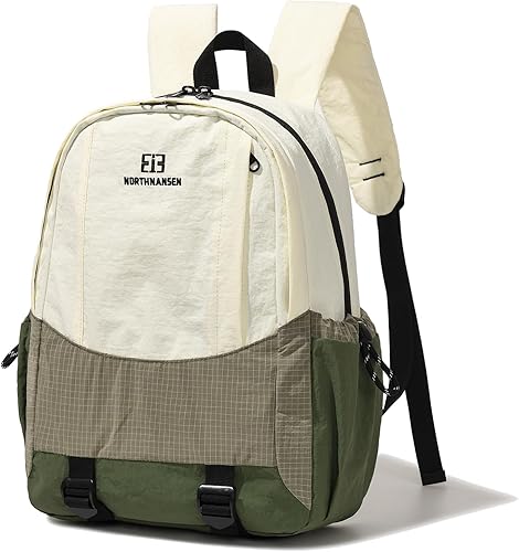 Miniatura 8 de Mochila de senderismo ultraligera pequeña de 15L para hombres y mujeres, a cuadros, impermeable, informal, para viajes universitarios, Naranja,