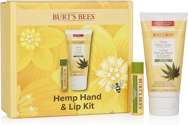 Burt's Bees Hemp Hand and Lip Kit 2 Piece Hydrating Gift Set, 0.182 kg