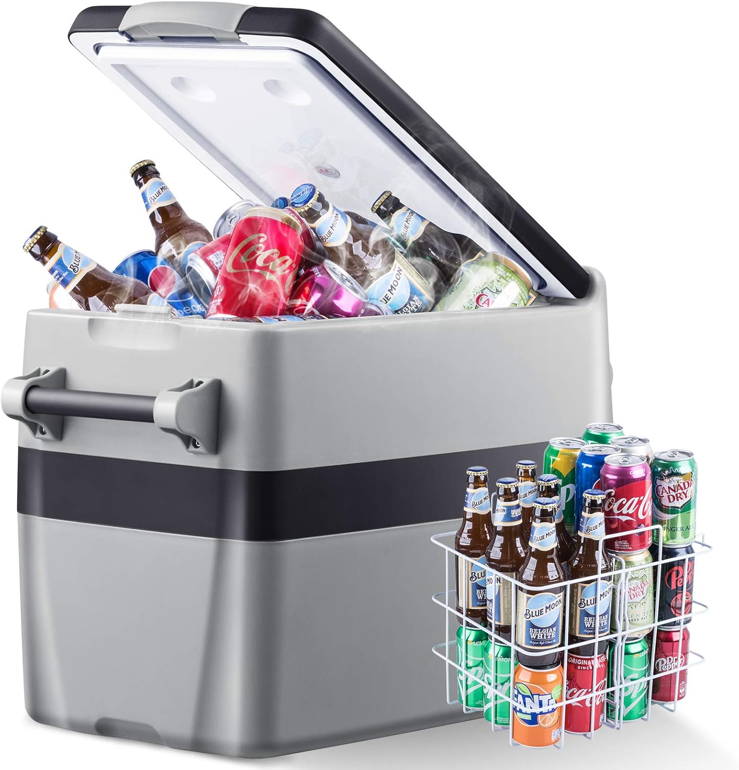 Portable Refrigerator for Car, 42 Quarts Car Cooler (-4℉~50℉) Electric Compressor Portable Freezer, Voltage protection Car Cooler for Truck Driving, Boating, Camping, Road Travel -12/24V DC: Automotive