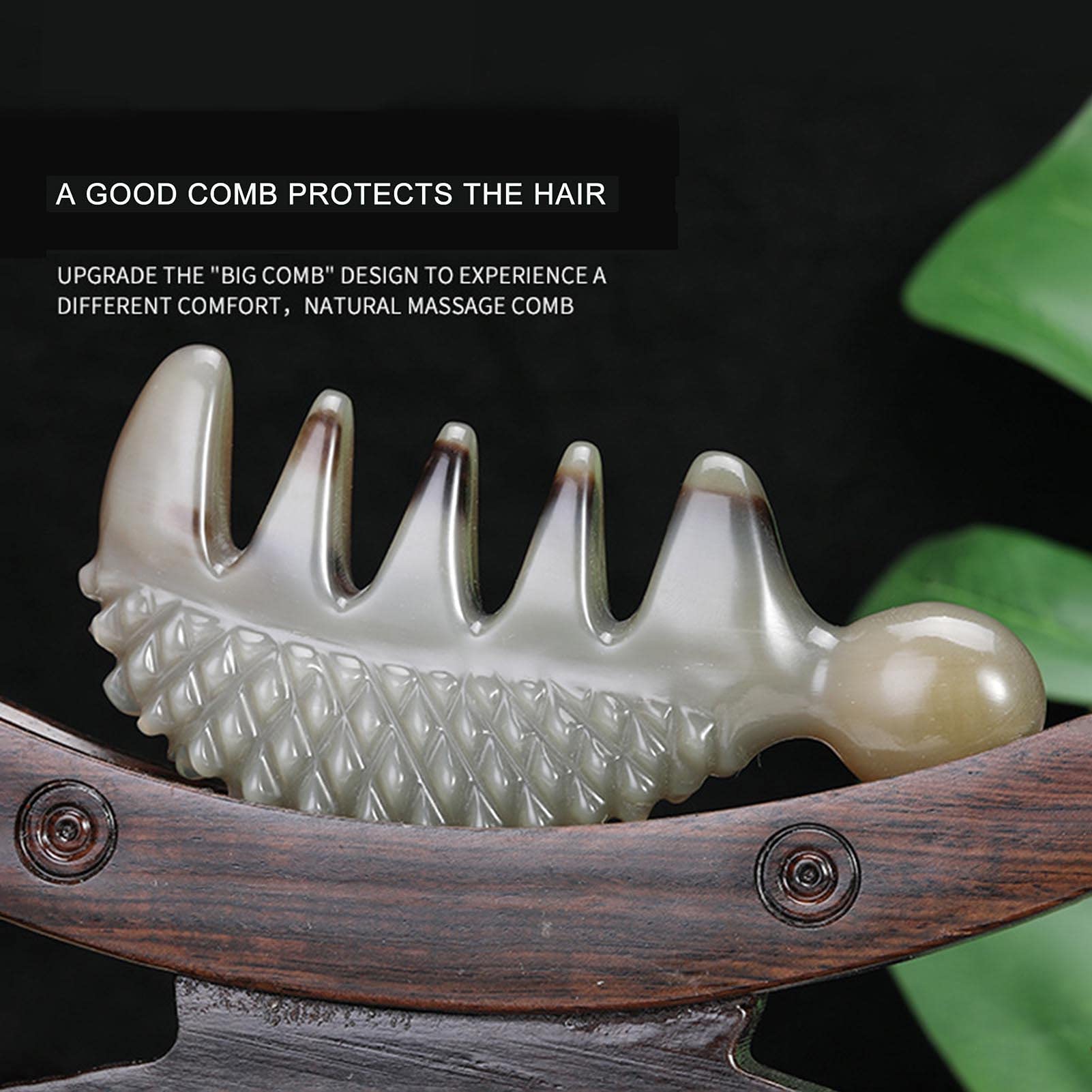 Pettine Per Corno, Piccolo Corno Pettine Per Massaggio Naturale, Pettine Per Capelli, Pettine Per Denti Antistatico Per La Maggior Parte Dei Tipi Di Capelli (thickness over 1.5cm)