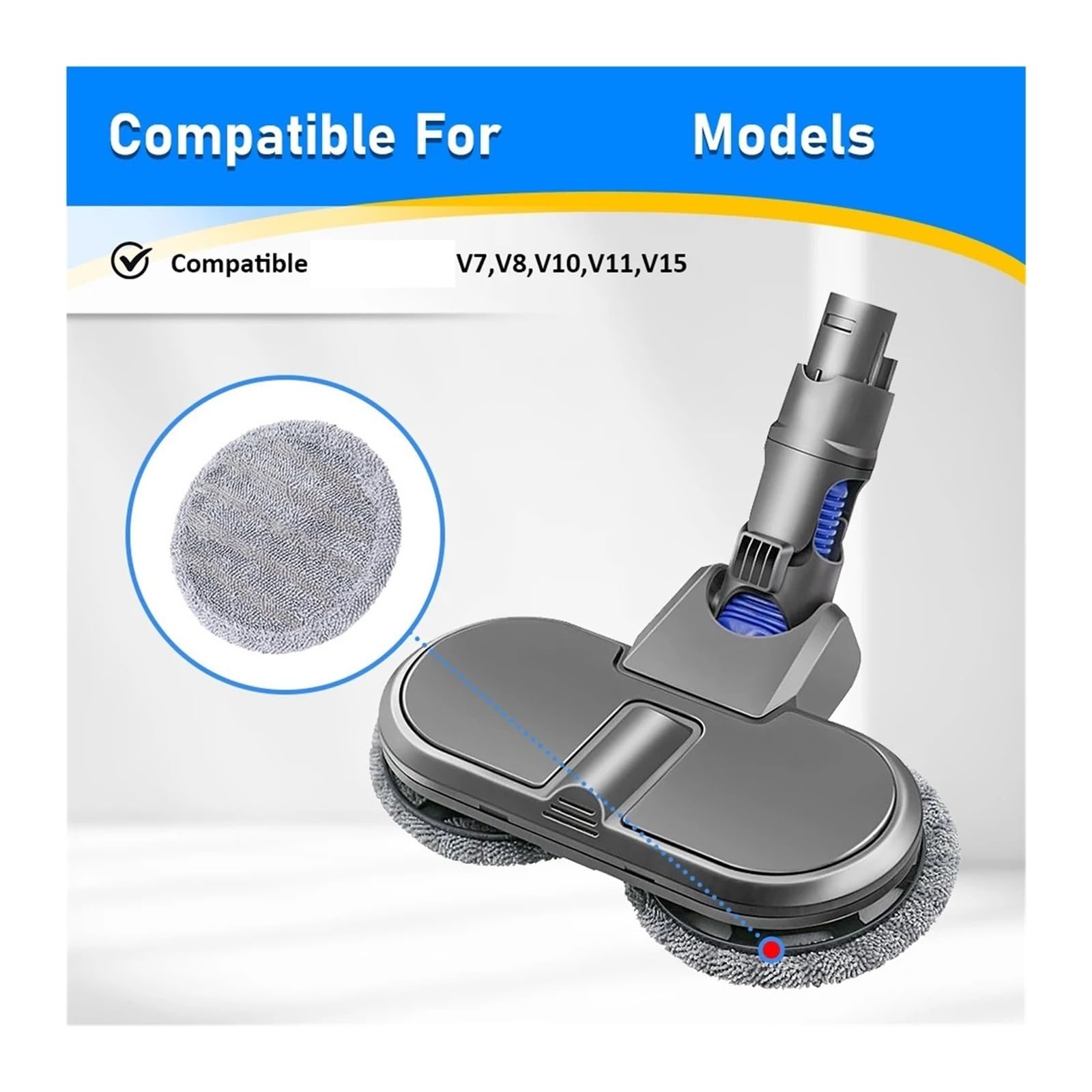 Panno for Scopa for Aspirapolvere, Compatibile Con Dyson, V7 V8 V10 V11 V15 Salviette for Pavimenti In Microfibra Lavabili Con Testina Elettrica Asciutta E Bagnata(20PCS)