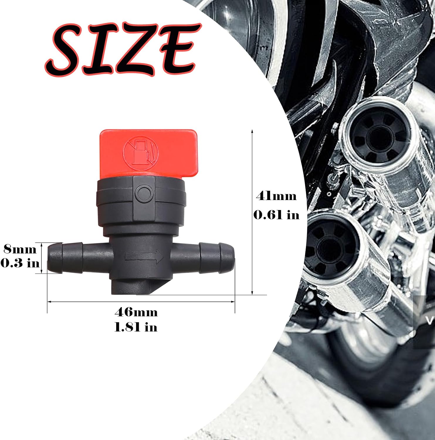 Tnisesm 1/4 Gas Fuel Line Hose with Clamps Valve & Filters Kit