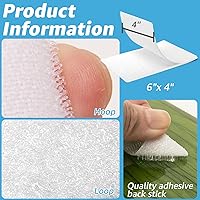 Vista 9 de Art3d - 48 juegos de cinta adhesiva de velcro de 3 pulgadas x 1 pulgada, tira adhesiva de doble cara, resistente, color blanco