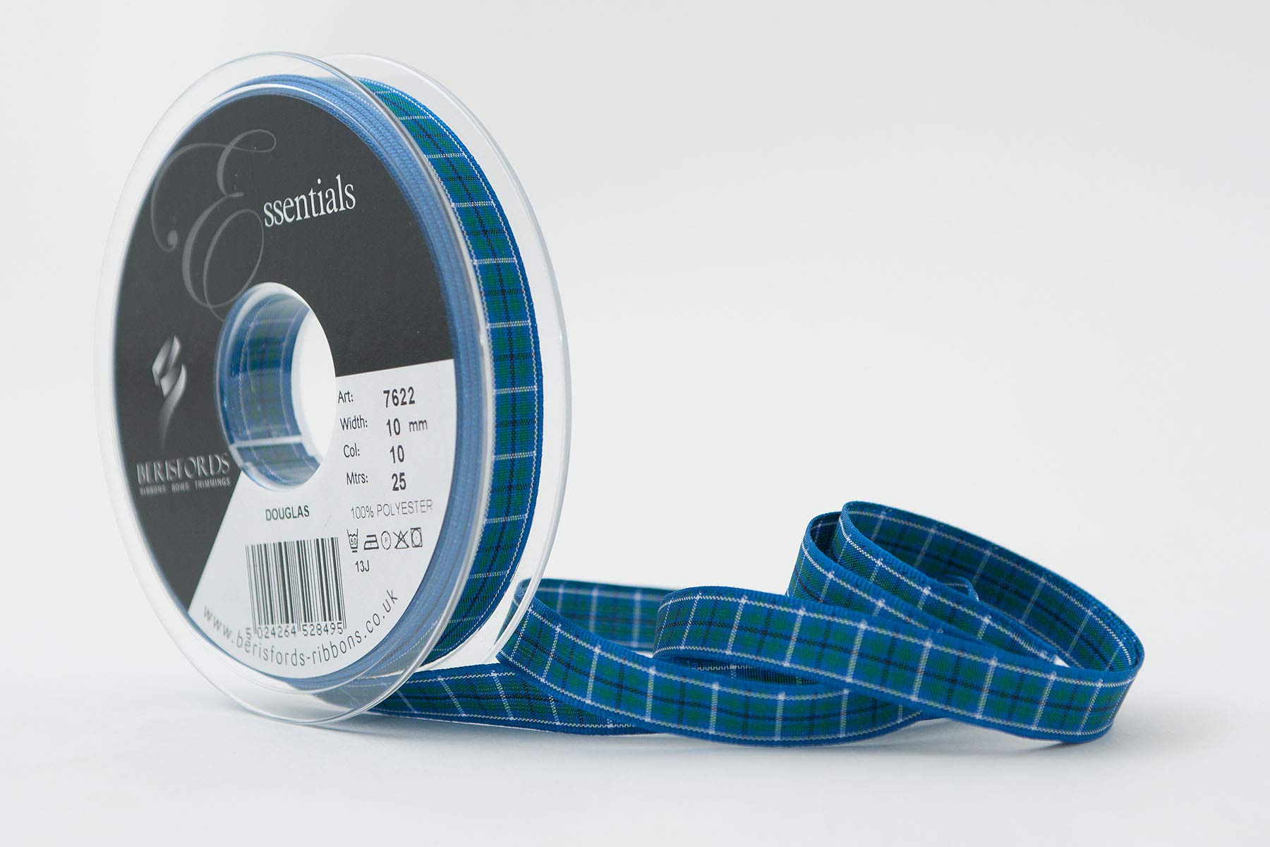 Berisfords Polyester Tartan Ribbon, Douglas, 10 mm