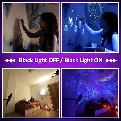 Miniatura 10 de FastDeng Luces negras para fiesta brillante  Luz de inundación LED de 50 W con enchufe de EE. UU., luz negra IP66 impermeable para fiesta de baile