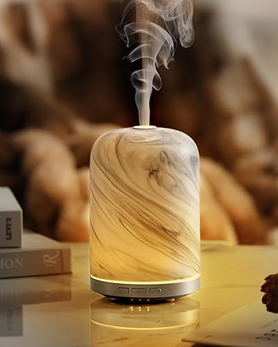 Miniatura 14 de Difusor de aceite esencial, difusor de aromaterapia de 9.5 fl oz, difusor ultrasónico de niebla fría con apagado automático, difusor de cerámica
