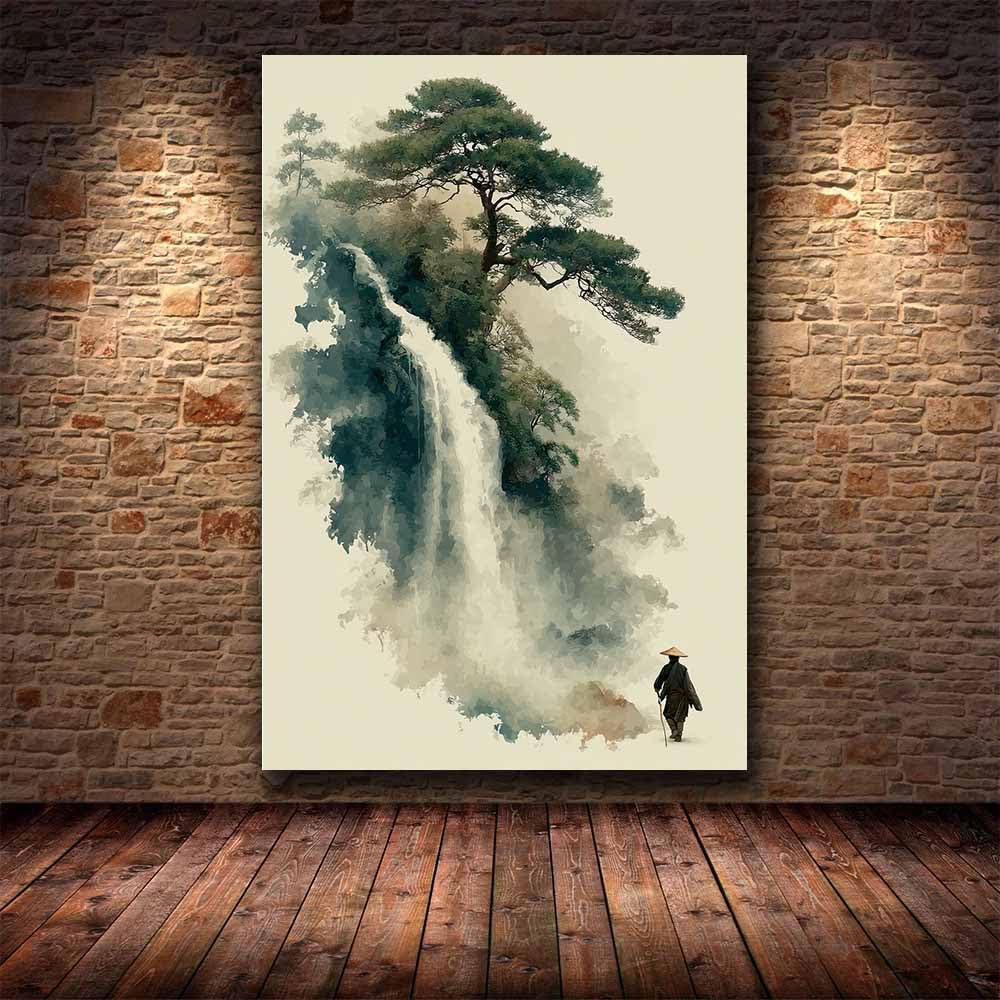TODOAA Cuadro Abstracto Lienzo Árbol de pintura de tinta blanco y negro Cuadros Decoracion Salon Lienzo, Dormitorios Para Comedor Pasillo Cocina Y Baño（negro-60x90cm Sin marco