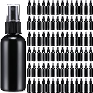 Zhehao 200 Pcs Small Spray Bottle Bulk 2 oz Plastic Mist Spray Bottles for Essential Oils Fine Mist Sprayer Reusable Refillable Portable Travel Containers for Perfume Cleaning Samples(Black)