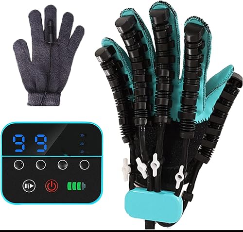 Guantes de robot de rehabilitación, férula de mano funcional para ejercitador, ortesis para ejercitador, USB cargable, 9 intensidades, 5 modos de