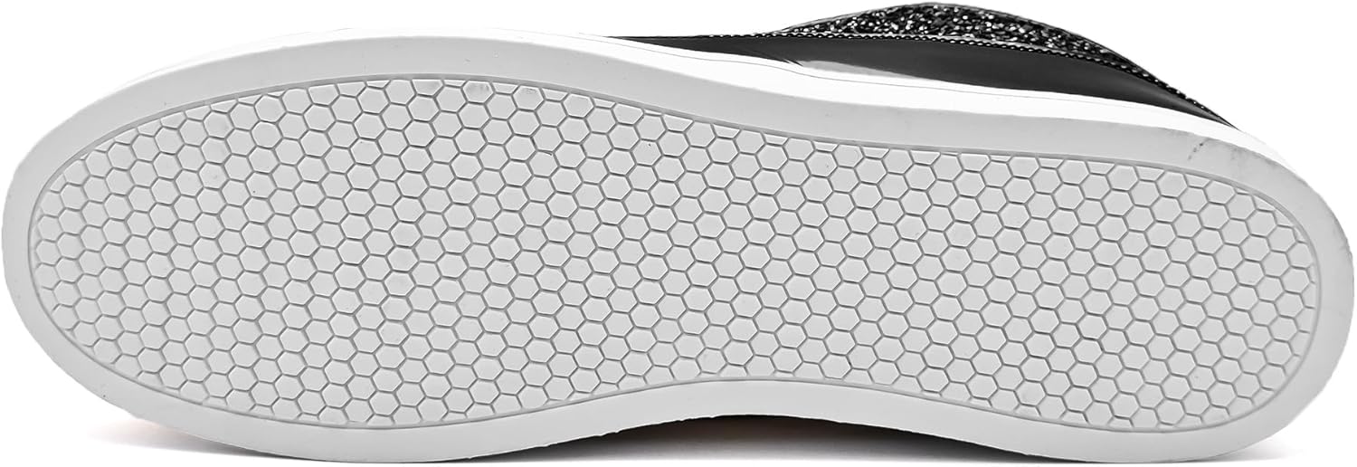 IGxx Glitter White Shoes for Men Fashion High Top Casual Sequin Sparkly Sneakers Men's Bling Shiny - Image 5