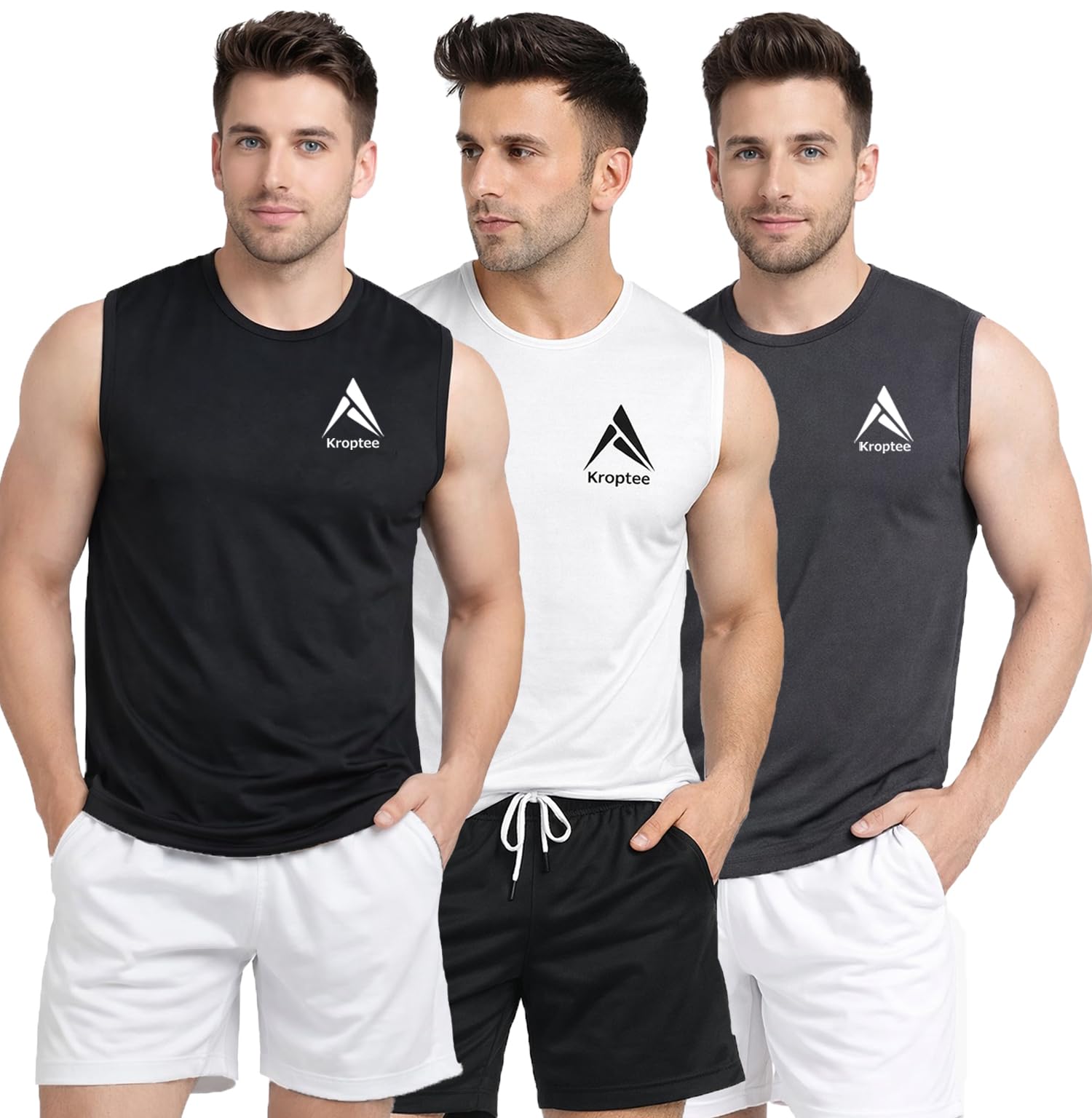 kroptee Stylish Vest for Men | Vest for Boys - Perfect for Gym Workouts,| Men's Tank Top Regular fit|Cotton Combo Pack of 3 Sports Vest-picture-35