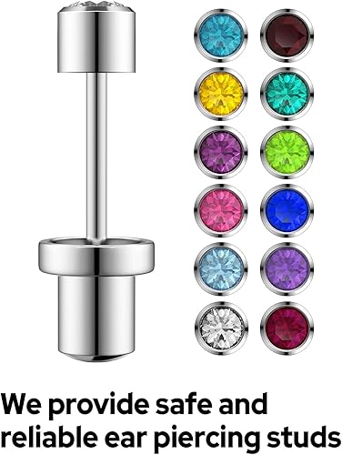 Miniatura 5 de SugarTang Kit de pistola de perforación de oreja  Kit desechable de perforación de oreja fabricado en acero inoxidable quirúrgico 316L con circonita