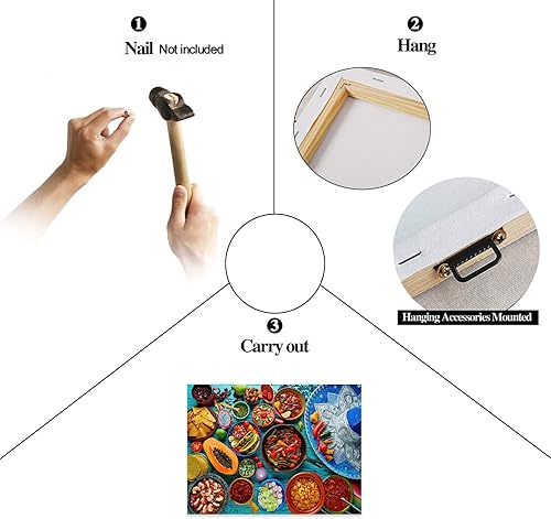 Vista 101 de Arte de decoración de pared para comedor, cocina, cocina, comedor, especias, verduras, cocina, comedor, decoración de pared, pintura artística