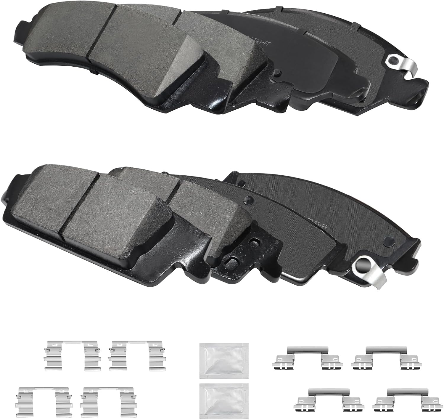 Ceramic Disc Brake Pads Kits Front and Rear, Fit for Cadillac Escalade ESV, Chevrolet Silverado 1500 Suburban Tahoe, GMC Sierra 1500 Yukon XL (D1363, D1707)