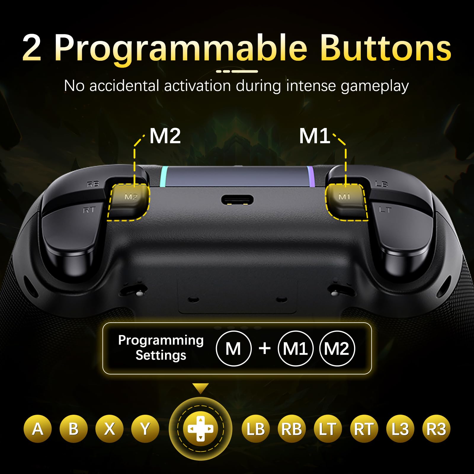 AKNES EasySMX X05Pro Controller per PC/Switch/Android/iOS (Nero) | Pulsanti per Gioco Silenziosi, Joystick ad Effetto Hall, Grilletti Hall a Doppio Stadio, 2 Pulsanti Programmabili
