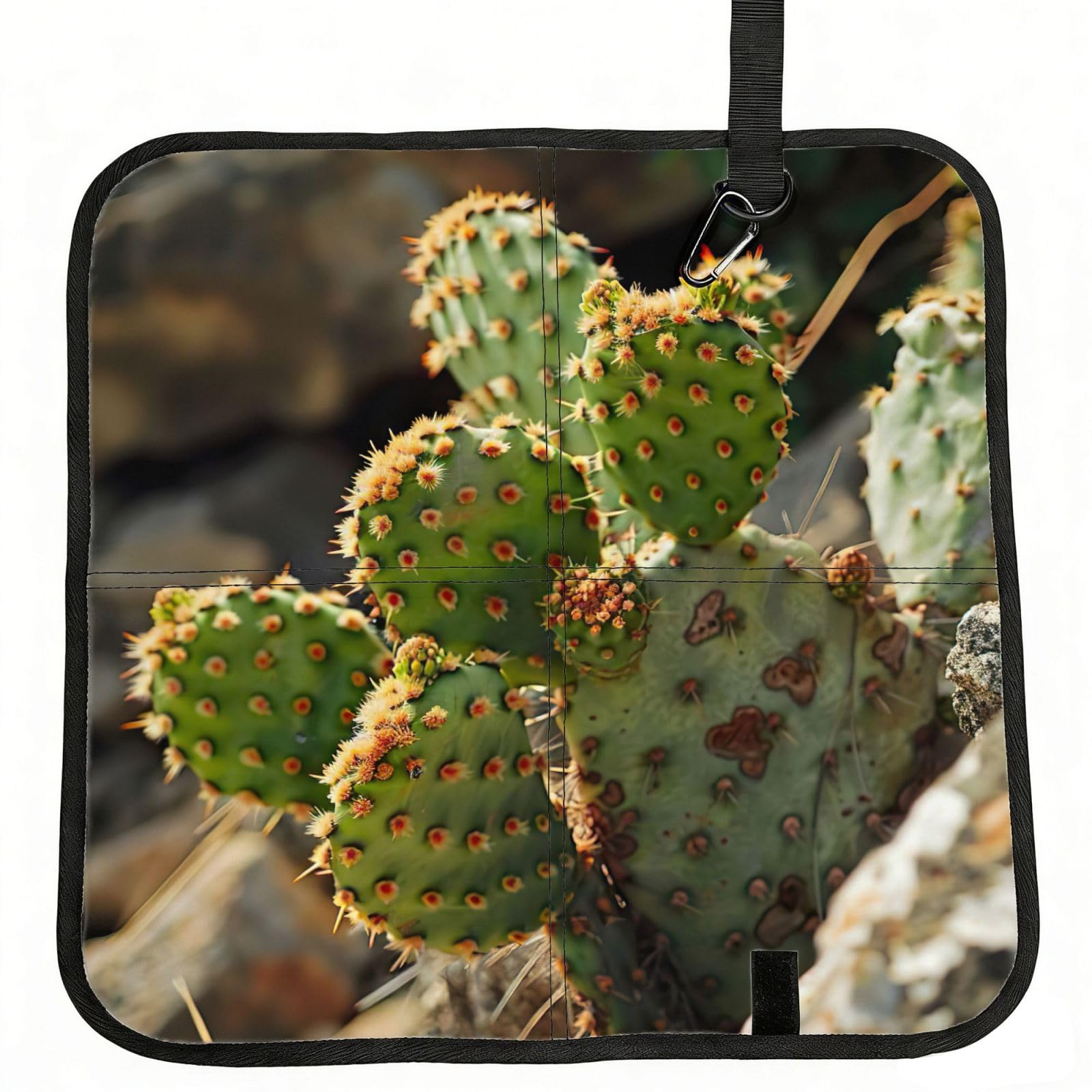 KAPPTYY cactus Printed Bleacher Seat Cushion PE Foam Filling, Foldable Sitting Pad for Concert Stadium Events