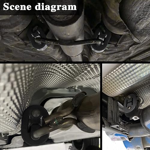 Miniatura 6 de 2 piezas de suspensión de escape de goma con 2 agujeros aislantes ajustables, buje de goma aislante de goma de alta densidad y anticorrosión,