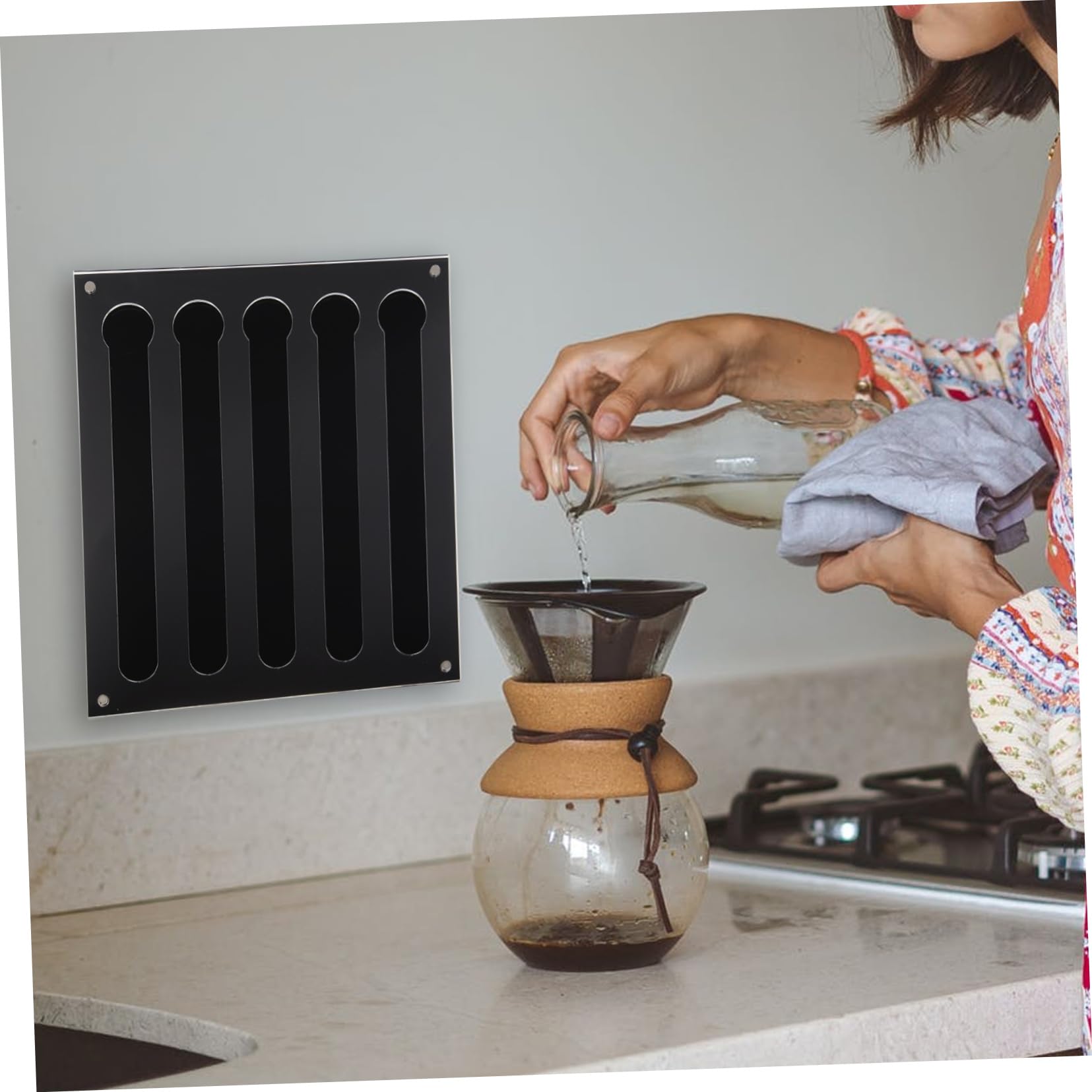 Mikinona Soporte para Cápsulas de Café Organizador de Pared Acrílico Elegante para Cocina y Oficina