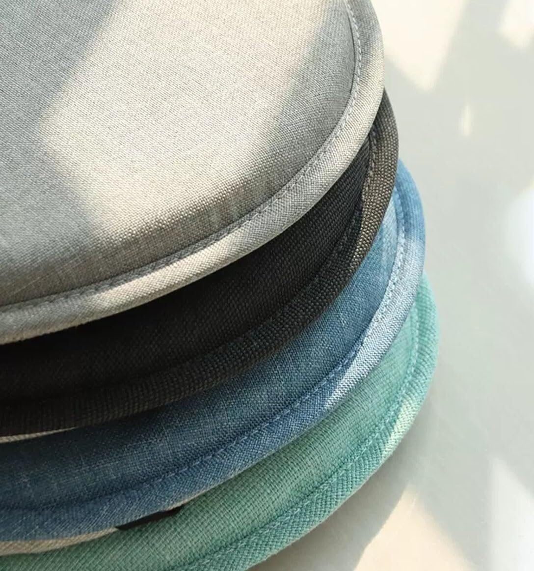 Set Di 4 Cuscini Rotondi Per Sedie - Antiscivolo Con Fibbie, Cotone Lino E Spugna - Foto 5