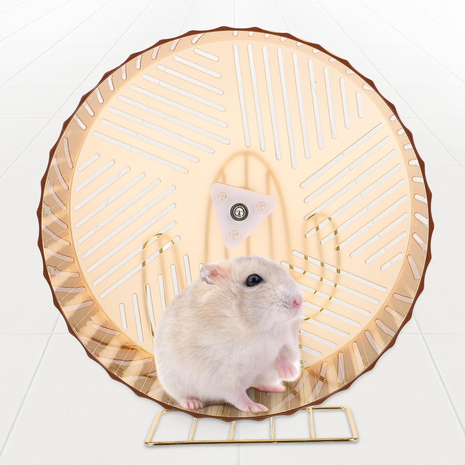 HANABASS Rueda de Hámster Soporte Estable y Diseño Silencioso, Juguete para Hámster y Chinchilla, Material Plástico y Aleación Adecuado para Jaula y Deportes de Mascota Color Aleatorio