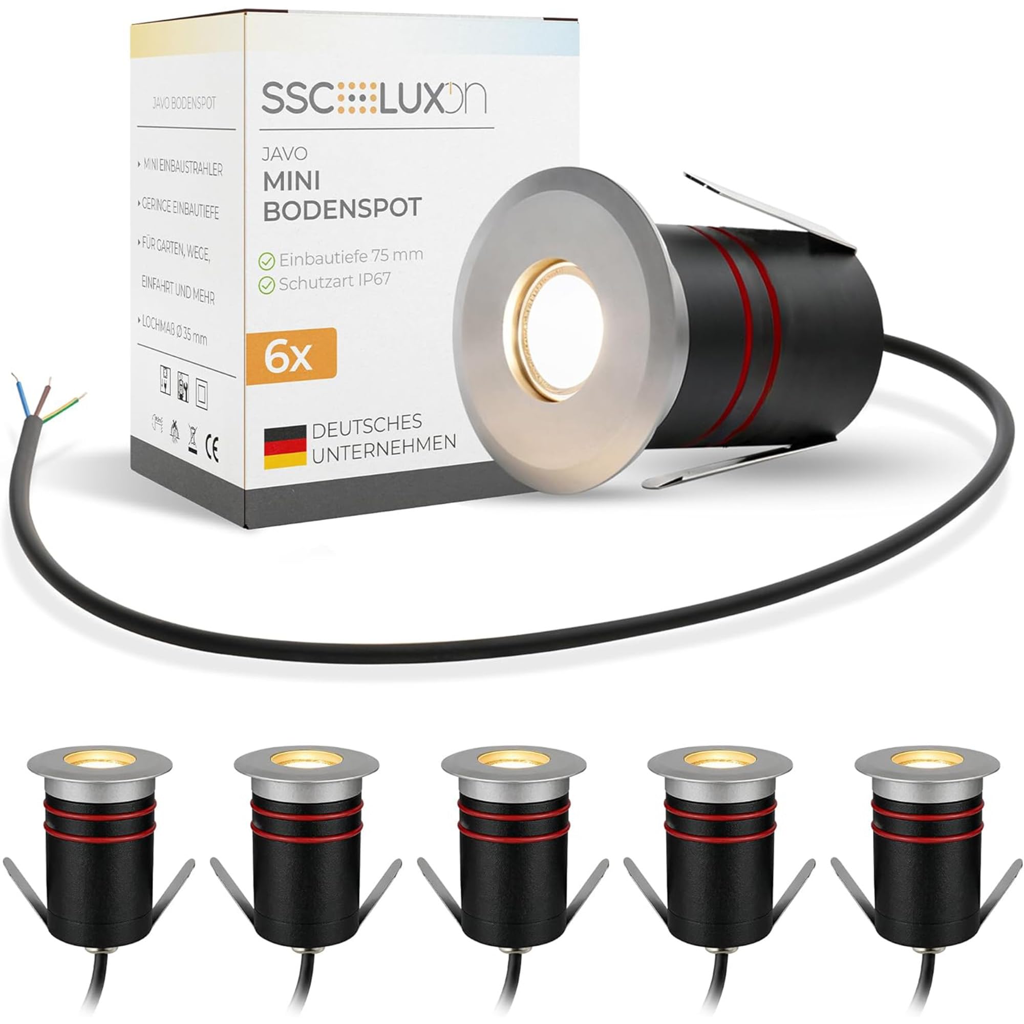 SSC-LUXon JAVO Spot encastrable LED pour l'extérieur 230 V IP67