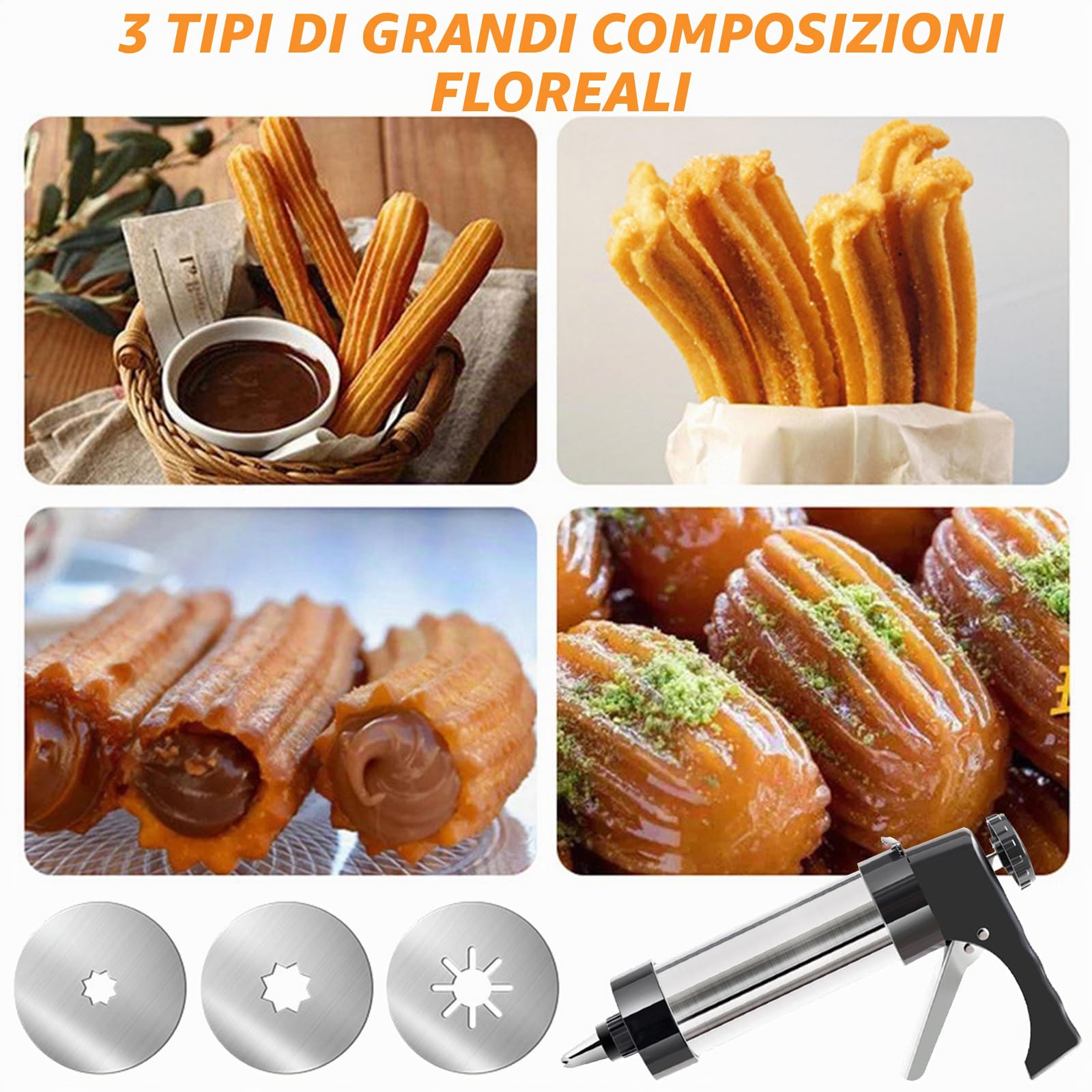 Pressa per Biscotti, Pistola per Dolci In Acciaio Inox Spara Biscotti Professionali con 16 Sagome, 8 Beccucci, Sacchetto in TPU e Spazzola per la Pulizia Pressa per Biscotti per Torte