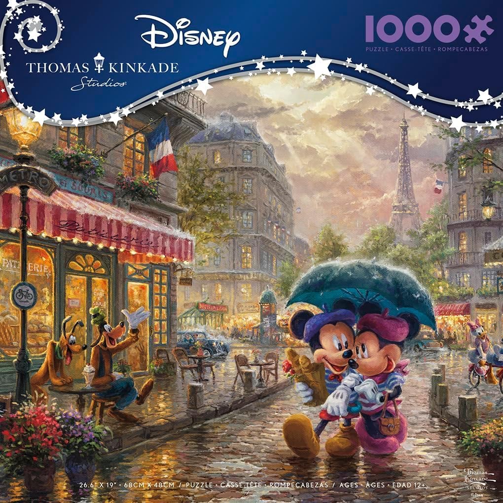 Ceaco - Thomas Kinkade - Disney - Mickey & Minnie in Paris - 1000 Piece Jigsaw Puzzle