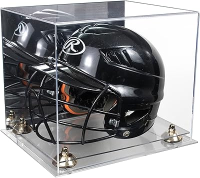 Better Display Cases Versatile Acrylic Display Case - Medium Rectangle Box with Mirror Case, Gold Risers and Clear Base 12.25